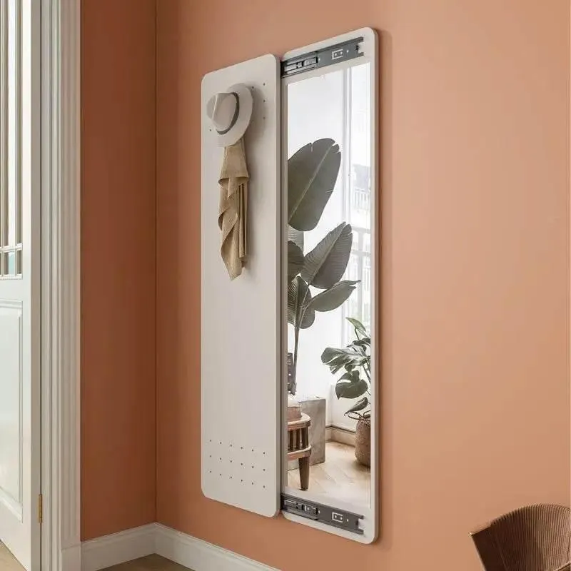 Space-Saving Hallway Mirror with Hooks - Stylish Dressing Mirror