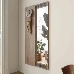 Space-Saving Hallway Mirror with Hooks - Stylish Dressing Mirror