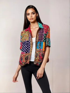 “Sparkle Sutra”-mirror shirt women