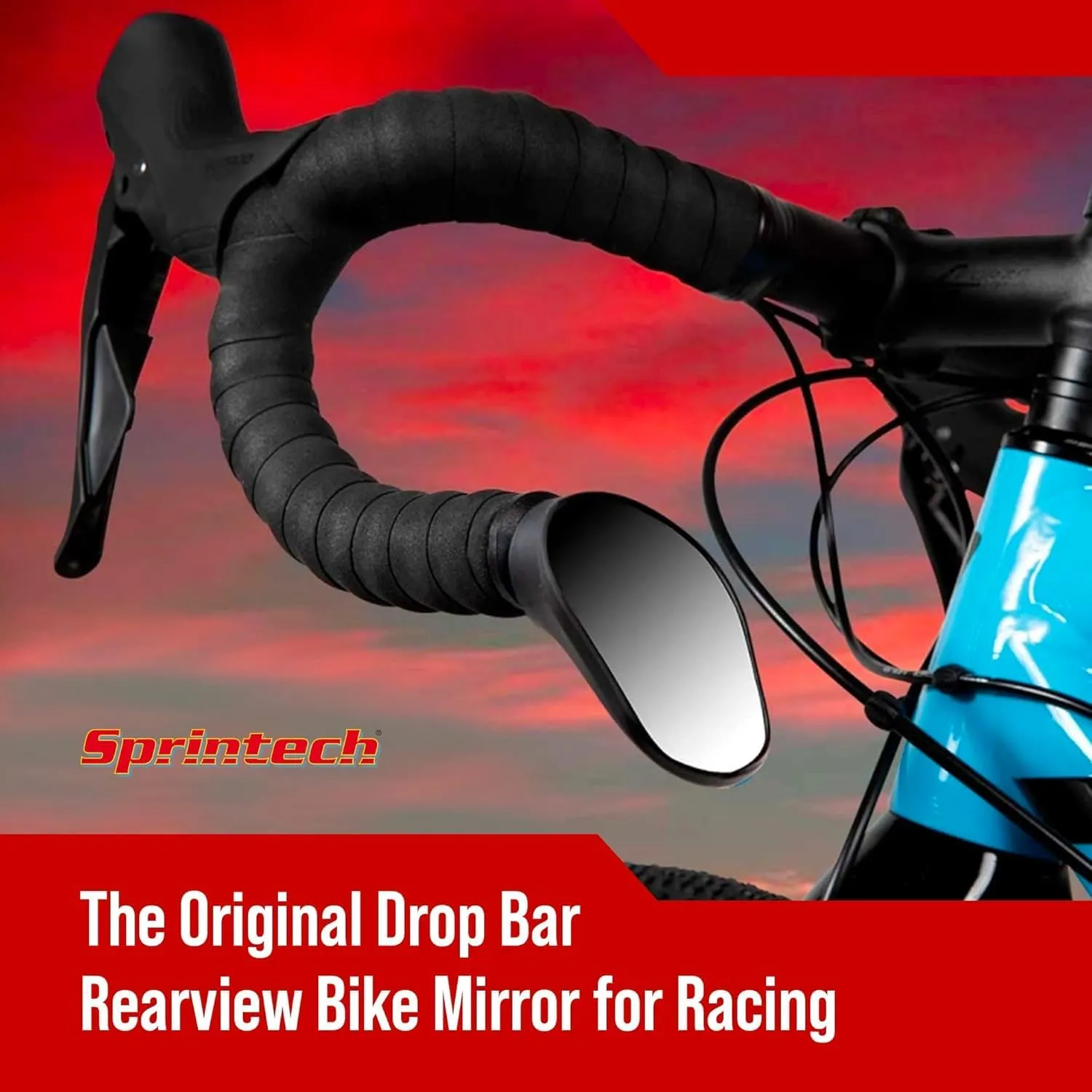 Sprintech Swiss-Made Convex Chrome-Plated Bike Mirror for Drop Bars – Hand-Finished, Adjustable, Reflective Surface, Durable ABS Housing, Universal Fit for Enhanced Rear Visibility (Green, Single)