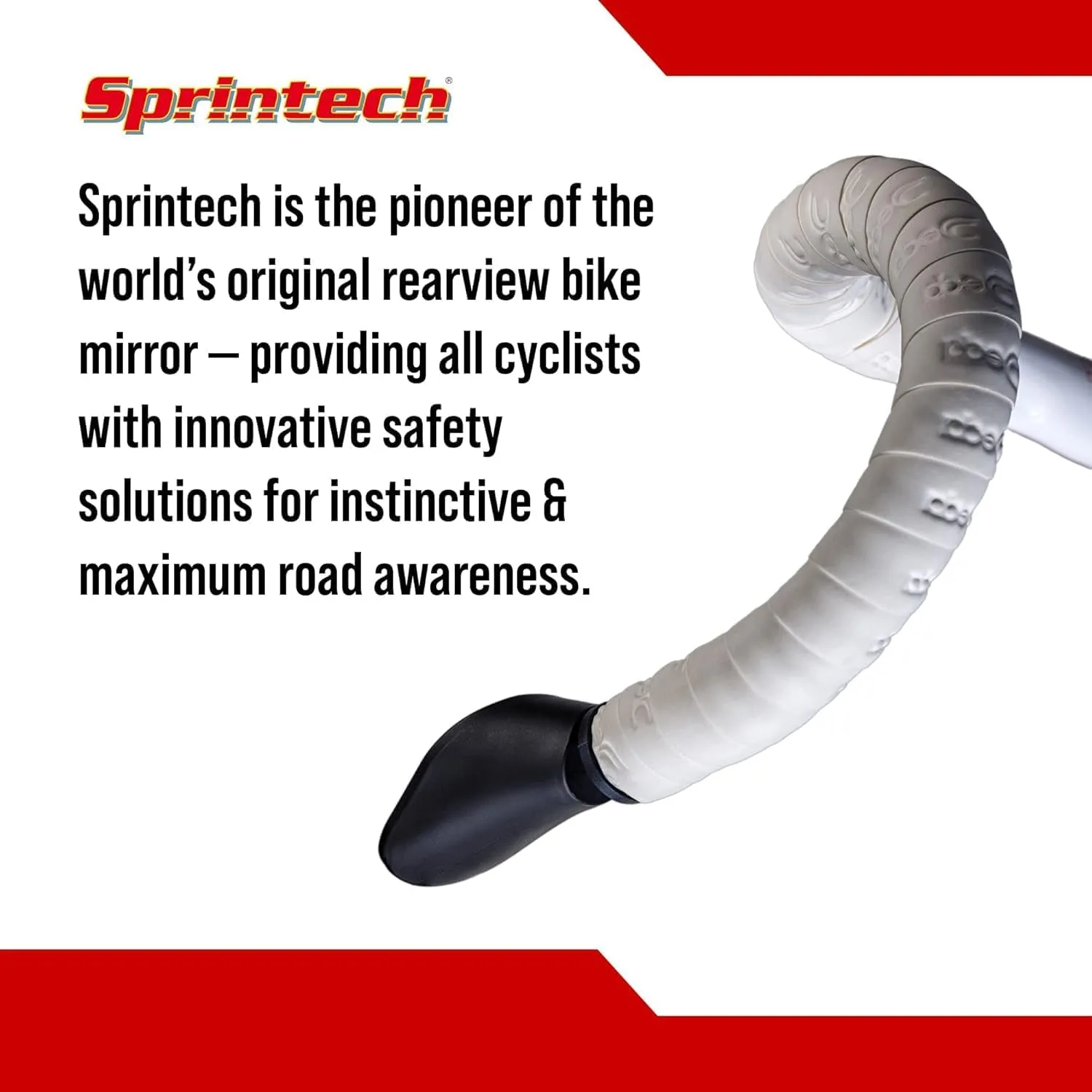 Sprintech Swiss-Made Convex Chrome-Plated Bike Mirror for Drop Bars – Hand-Finished, Adjustable, Reflective Surface, Durable ABS Housing, Universal Fit for Enhanced Rear Visibility (Green, Single)