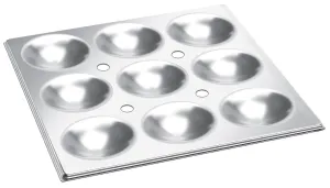 Stainless Steel 2/3 Idli Tray for Combi Oven, 9 Idli's, 3.5" Diameter, 14" x 12.8", SS 304