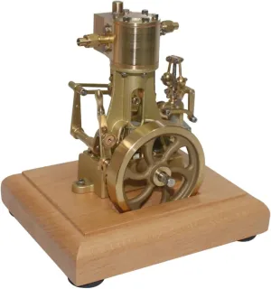 Steam Engine That Runs, Mini Single Cylinder Engine Model with Speed Reducer, Vintage Decor, Cool Science Kit, Mechanical Engineering Gift for Adults (RTR)
