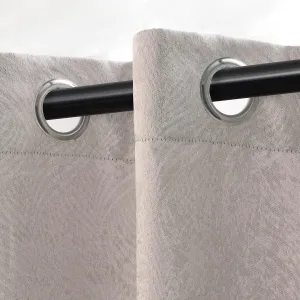 Superior Waverly Blackout Curtain Set of 2, Thermal Insulated Panel Pair with Grommet Top Header, Beautiful Embossed Wave Room Darkening Drapes, Available in 4 Lengths - Ivory, 52”x84” each
