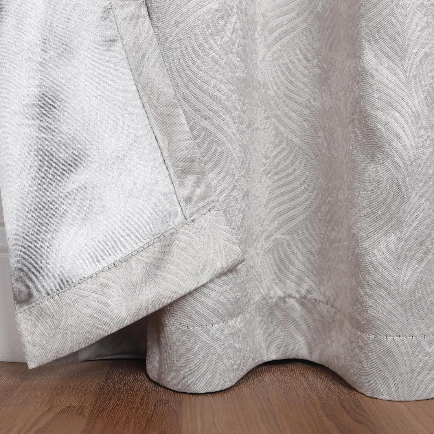 Superior Waverly Blackout Curtain Set of 2, Thermal Insulated Panel Pair with Grommet Top Header, Beautiful Embossed Wave Room Darkening Drapes, Available in 4 Lengths - Ivory, 52”x84” each