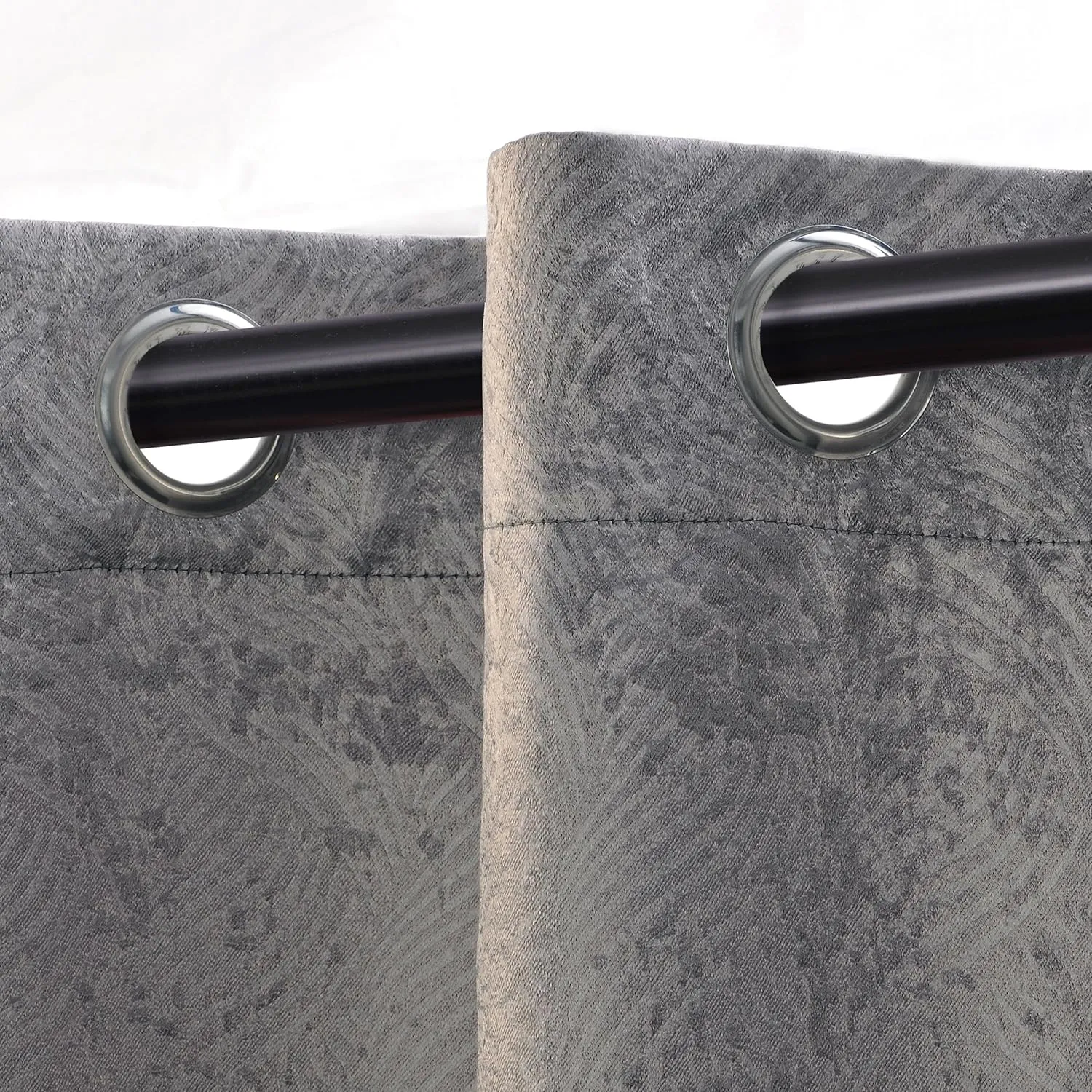 Superior Waverly Blackout Curtain Set of 2, Thermal Insulated Panel Pair with Grommet Top Header, Beautiful Embossed Wave Room Darkening Drapes, Available in 4 Lengths - Silver, 52”x84” each