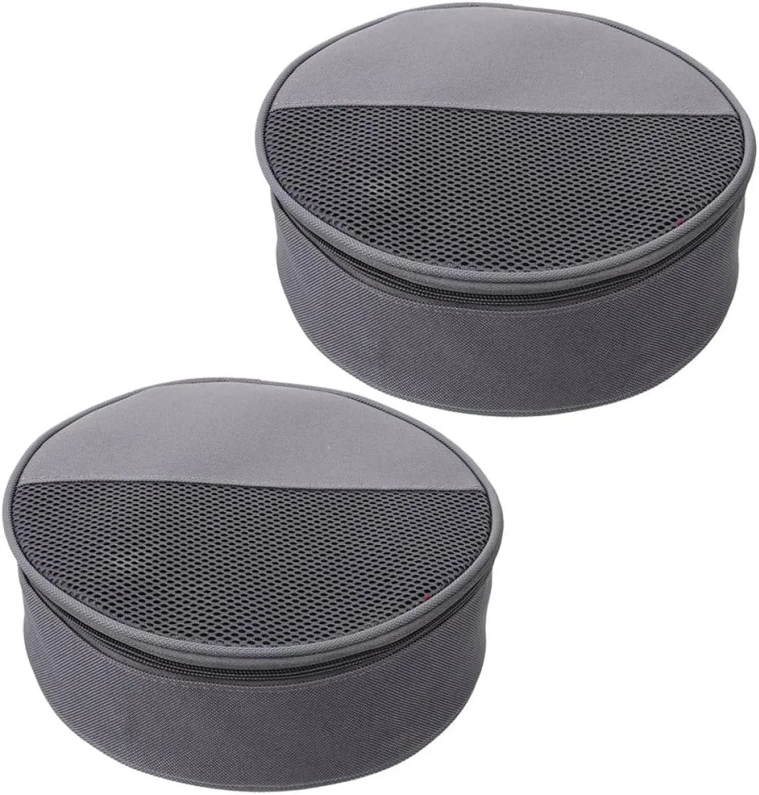 SUPVOX 2Pcs Outdoor Utensils Storage Bag Portable Camping Cutlery Organizer Round Plate Bag for Cooking Tools Mesh Camping Supplies Outdoor Cookware Storage Bag