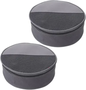 SUPVOX 2Pcs Outdoor Utensils Storage Bag Portable Camping Cutlery Organizer Round Plate Bag for Cooking Tools Mesh Camping Supplies Outdoor Cookware Storage Bag