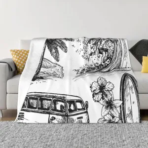 Surf Stall 60"X50" Flannel Blanket - 100% Soft Polyester, Lightweight and Warm, Suitable for Families, Camping, Travel