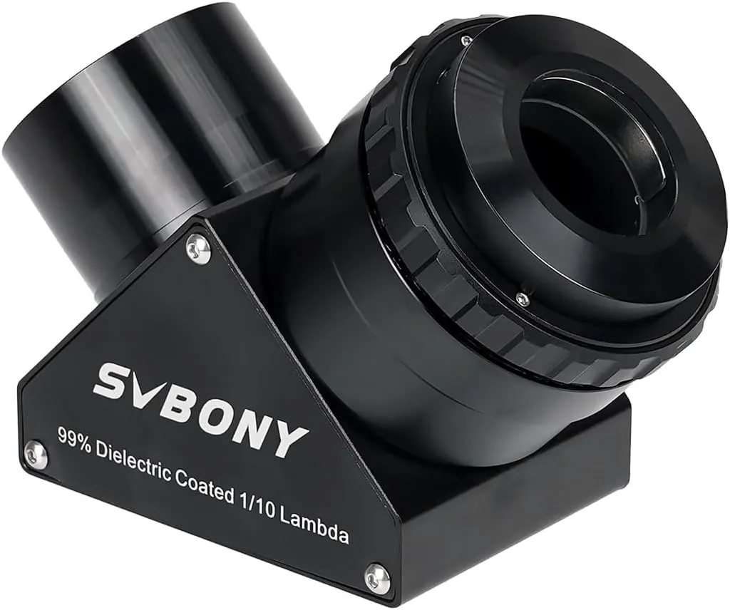 SVBONY SV223 90 Degree Diagonal Mirror, 99% Reflective Dielectric Coating Erect Image Star Diagonal 2 Inches with 1.25 Inch Adapter, Diagonal Adapter for Astronomical Telescope