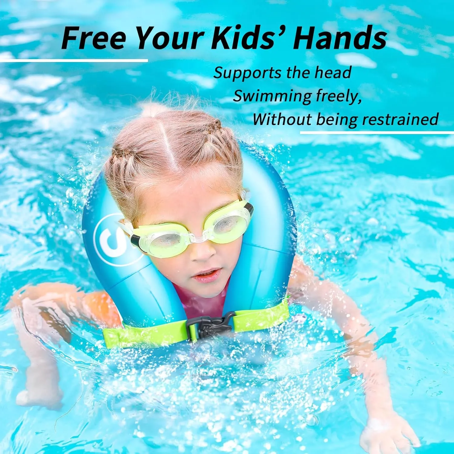 Swim Vest, Inflatable Swim Jacket, Pool Floaties, Lightweight Buoyancy Aid Floation for Toddler Kids Teens Adults