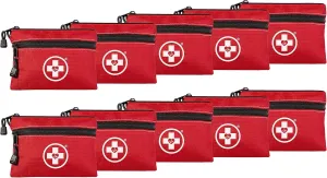 Swiss Safe 2-in-1 First Aid Kit for Car, Travel & Home, Businesses - Bonus Mini Kit for Medical Emergency Aid, Survival, Camping - FSA & HSA Eligible - 64 Piece, 10 Pack