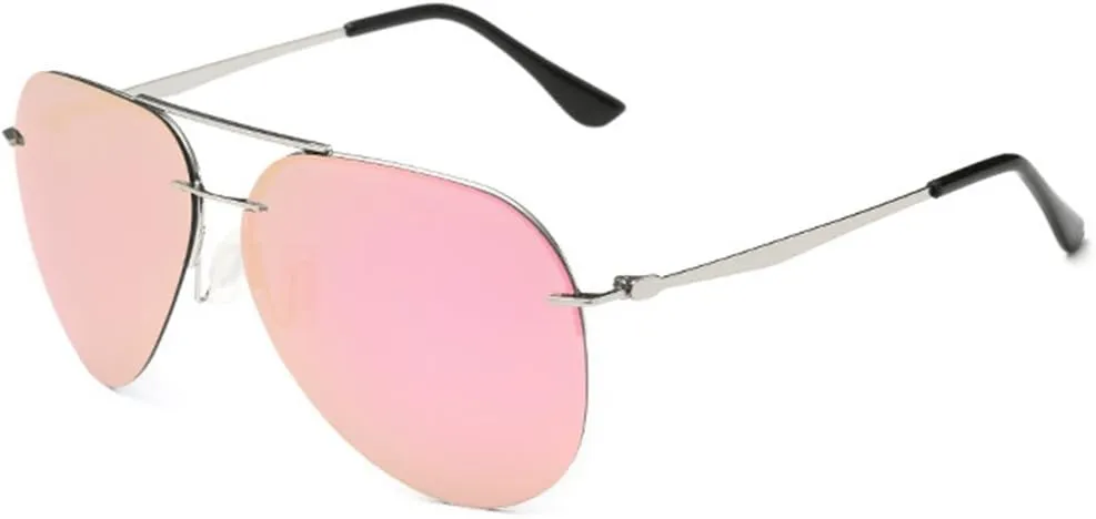 Syka Premium Colorful Reflective Mirror Lens Metal Frame Aviator Sunglasses(C6)