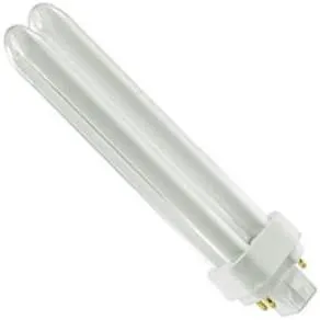 SYLVANIA #20683 CF18DD/E/827 18 watt Double-Tube Compact Fluorescent Lamp, 4-Pin (G24q-2) Base, 2700K, 1150 lumens, 12,000hr Life