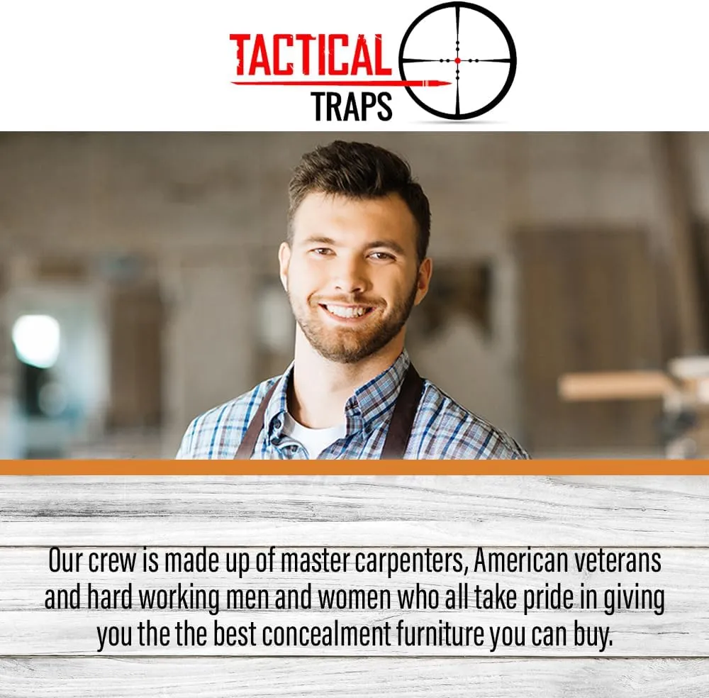Tactical Traps - Mirror MAX Storage with Secured Door - 47.5” x 19.5” - Storage with RFID Lock and Safe & Unseen Compartment - Dark Walnut