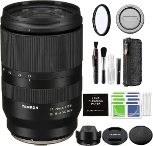 Tamron 17-70mm f/2.8 Di III-A VC RXD Lens for Fujifilm with Advanced Accessory and Travel Bundle (Tamron 6 Year USA Warranty) | 17-70 mm Lens
