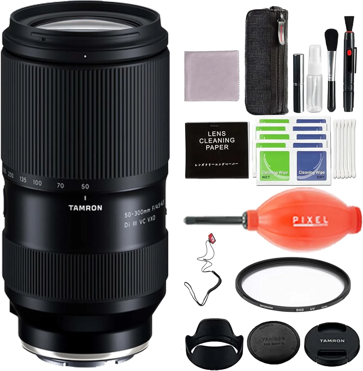 Tamron 50-300mm F/4.5-6.3 Di III VC VXD for Sony E Mount Full Frame Mirrorless Cameras with Advanced Accessories & Travel Bundle | AFA069S700 | tamron 50-300mm f4.5-6.3