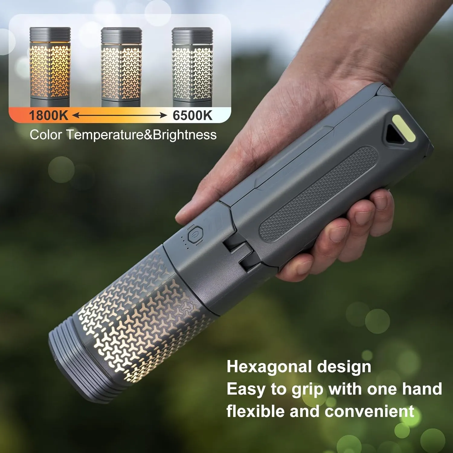 Telescopic Camping Light,Telescoping Portable Light,Rechargeable 10500mAh Battery,Magnetic Outdoor Lantern,Flash Light & Road Lamp for Adventure,Hiking,Camping(Dark Grey)