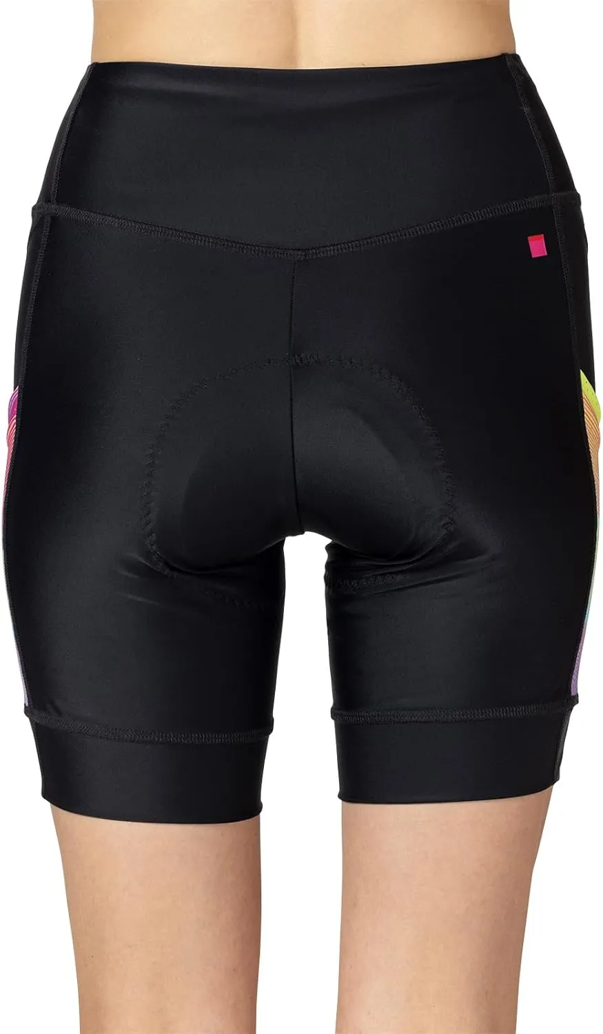 Terry Bike Shorts Women Padded Cycling Shorts, Soleil Short UPF 50  Summer Compression Shorts for Women, Hi-Vis Prints