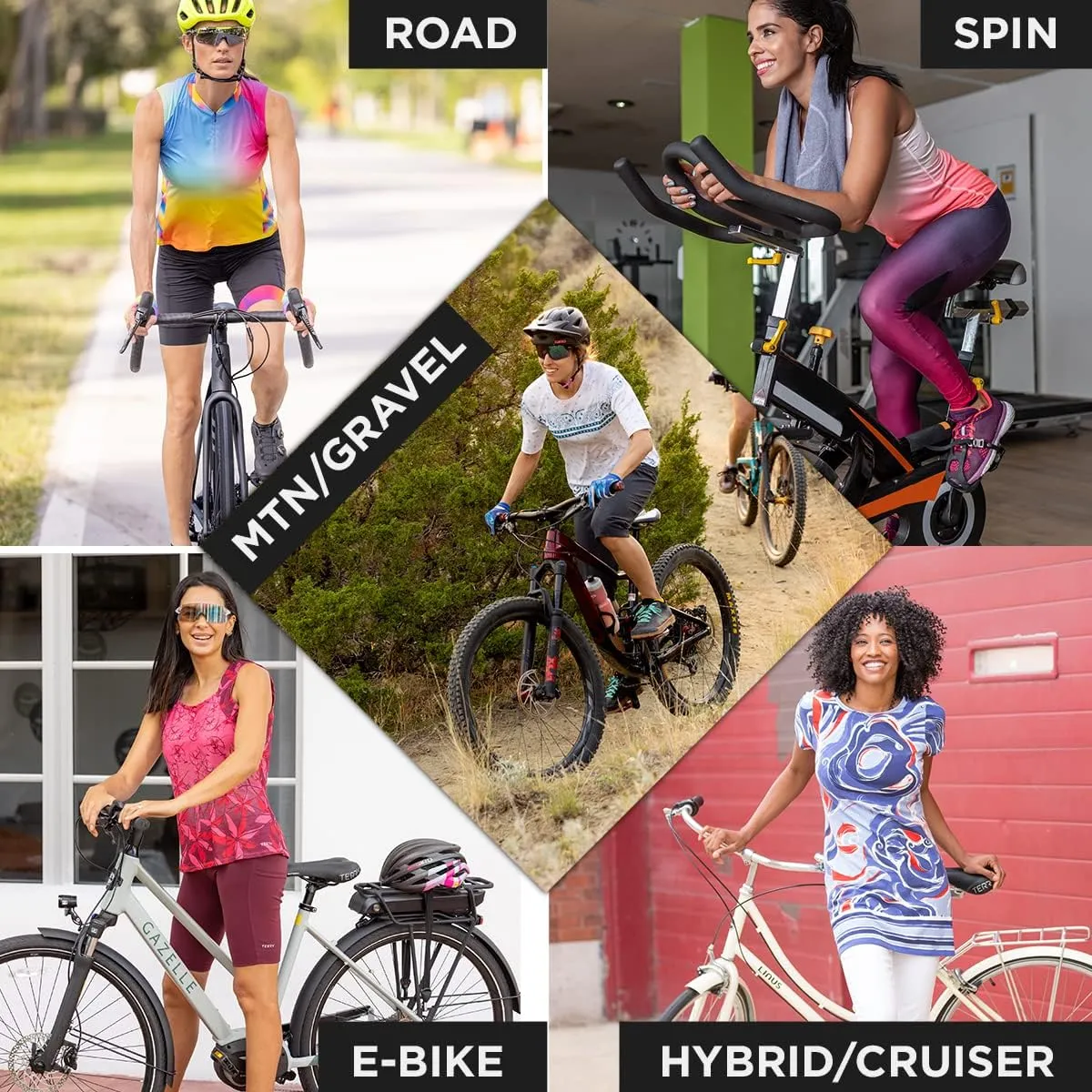 Terry Bike Shorts Women Padded Cycling Shorts, Soleil Short UPF 50  Summer Compression Shorts for Women, Hi-Vis Prints