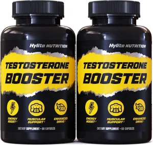 Testosterone Booster - Testosterone Supplement for Men - Male Enhancing Pills for Muscle Growth, Libido, Stamina, Strength - Tongkat Ali Muscle Builder Workout Supplement - Total T Test Boost - 2 PACK