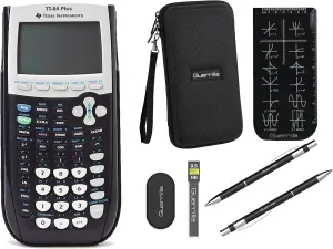 Texas Instruments TI-84 Plus Graphing Calculator   Guerrilla Zipper Case   Essential Graphing Calculator Accessory Kit (Black)