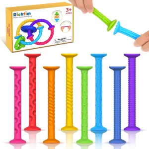 Textured Toys Sensory Autism Toy for Kids : 8 Pack Sensory Toys for Classroom School Education - Suction Toy for Window - Fidget Toys for Autistic Travel