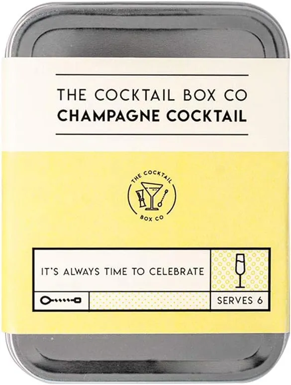 The Cocktail Box Co Champagne Cocktail Kit - Make Premium Hand Crafted Cocktails Gifts for Him or Her - 1 Kit