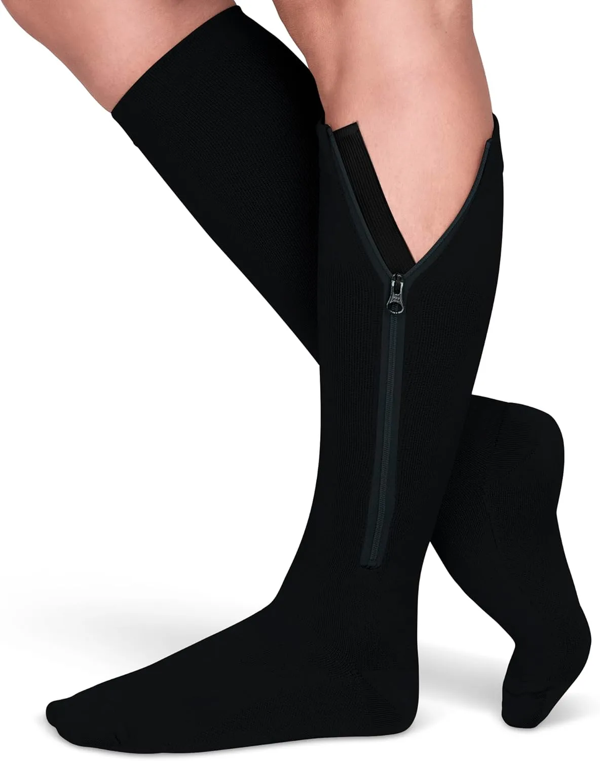 TheraMagic™ Zipper Compression Socks for Men & Women, 20-30mmHg Closed Toe Graduated Zippered Compression Stocking