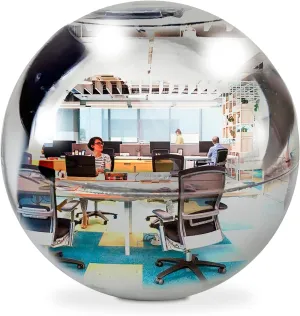 TidyFriend Convex Mirror Fortune Telling Ball Cubicle Decorations - Magic 8 Desk Mirror to See Behind You, Aesthetic Office Cubicle Accessories (Silver)