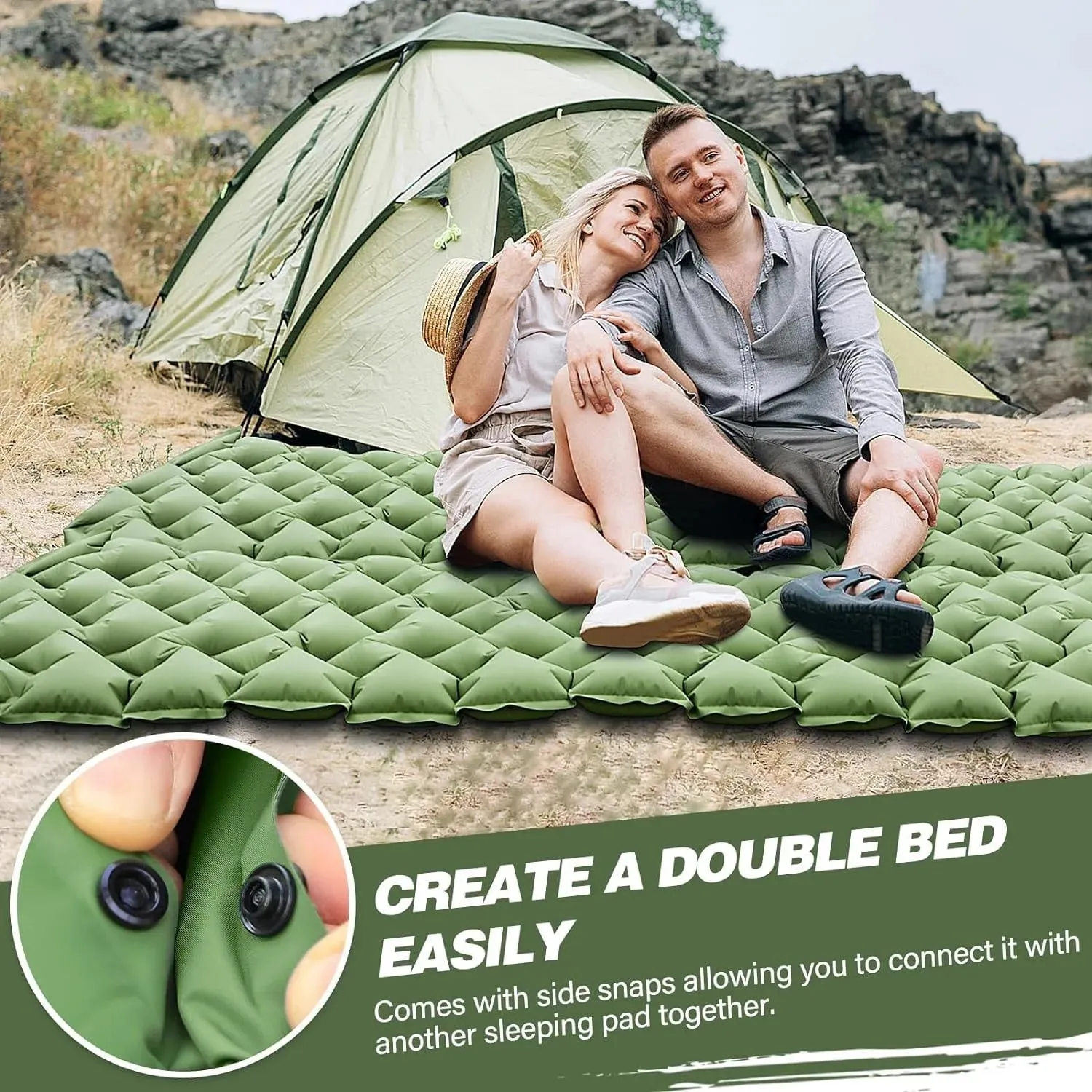 TLXT Camping Air Mattress Twin with Pillow – Ultralight & 3" Thick