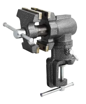Toolsmith 2-1/2 inch Mini Jaw Portable Clamp-on Table Bench Third Hand Vise Swivels and Rotates 360°, 1-1/2 inch and 2-1/2 inch Jaws, Soft Jaw Covers, Jewelry, Hobby, Crafts, Clamp or Bolt-on - 240006