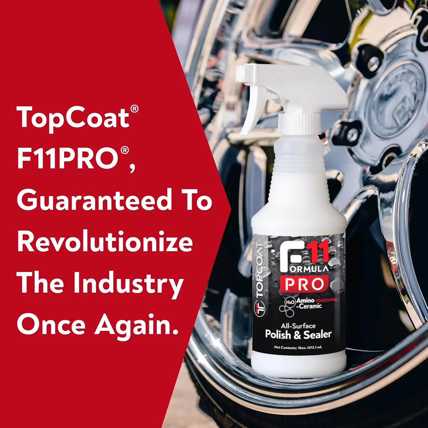 TopCoat F11PRO Starter Kit - The Most Advanced Water-Based Ceramic Coating for Cars, Motorcycles, and More - Includes 16 oz F11PRO Spray Bottle, 2 oz Travel Bottle, and 2 Microfiber Towels