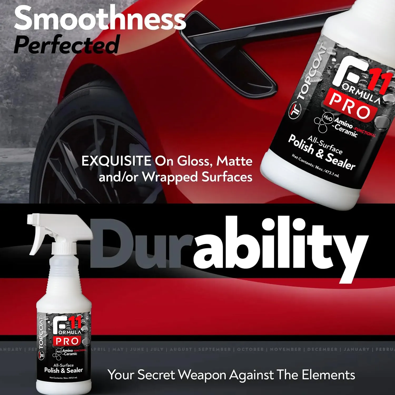 TopCoat F11PRO Starter Kit - The Most Advanced Water-Based Ceramic Coating for Cars, Motorcycles, and More - Includes 16 oz F11PRO Spray Bottle, 2 oz Travel Bottle, and 2 Microfiber Towels
