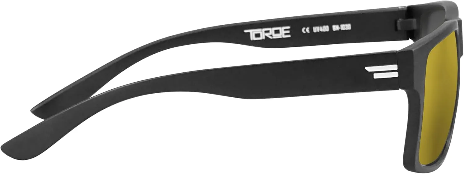 TOROE Classic RANGE TR90 Frame Polarized Unbreakable Sunglasses with Hydrophobic Coated Polycarbonate AR Lenses
