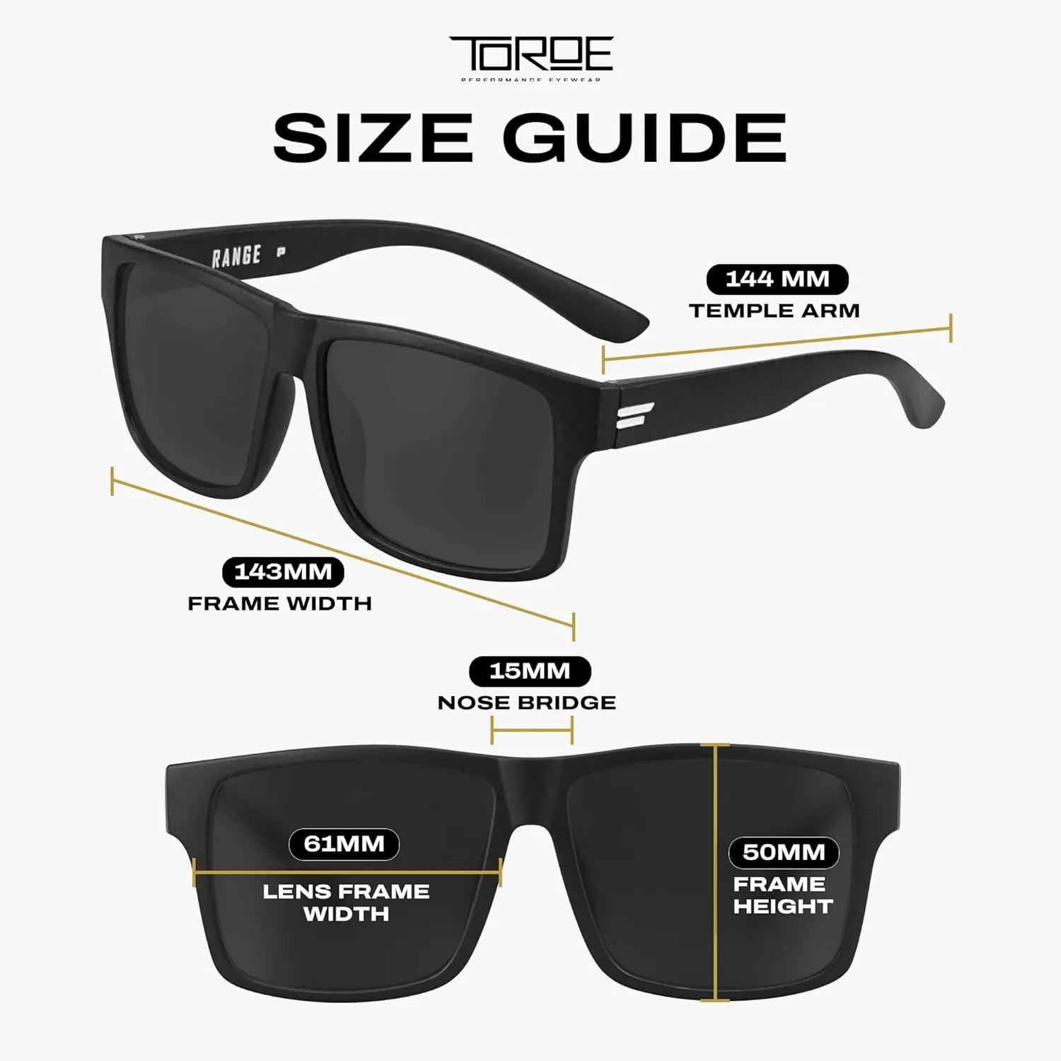 TOROE Classic RANGE TR90 Frame Polarized Unbreakable Sunglasses with Hydrophobic Coated Polycarbonate AR Lenses