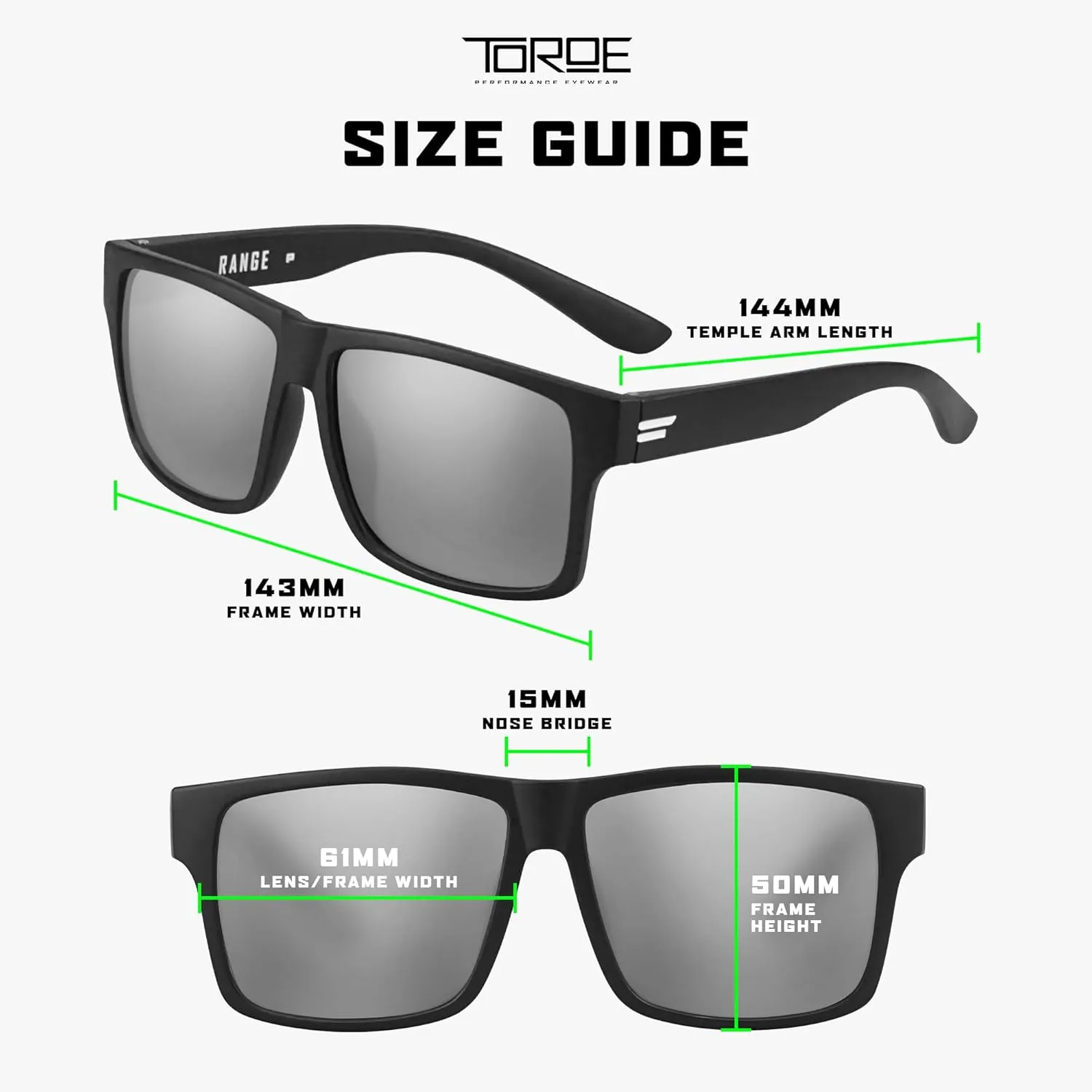 TOROE Classic RANGE TR90 Frame Polarized Unbreakable Sunglasses with Hydrophobic Coated Polycarbonate AR Lenses