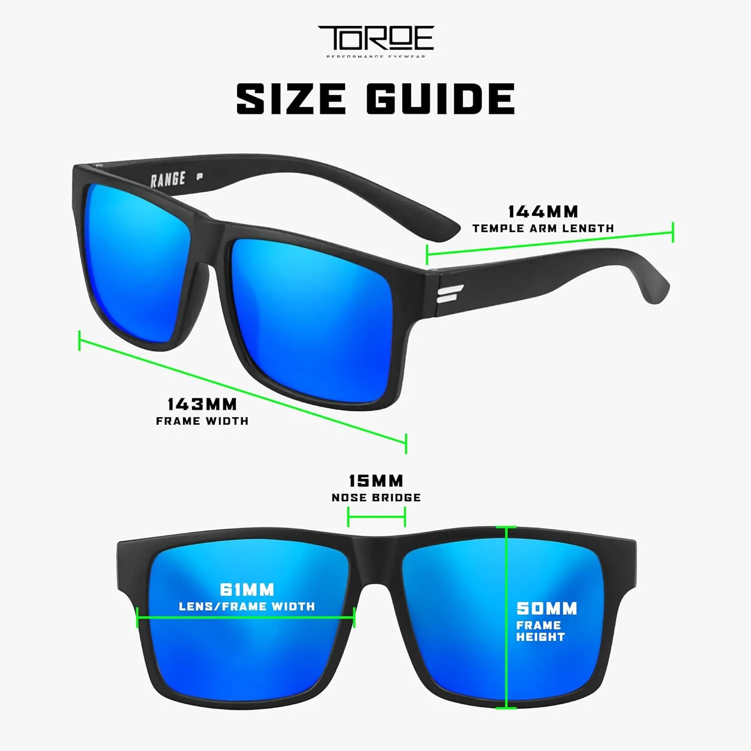 TOROE Classic RANGE TR90 Frame Polarized Unbreakable Sunglasses with Hydrophobic Coated Polycarbonate AR Lenses