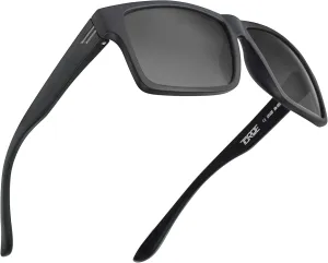 TOROE TR90 Square Frame Grade A Polarized Black Emblem Sunglasses with Anti Reflective Water Repellent Polycarbonate Lenses