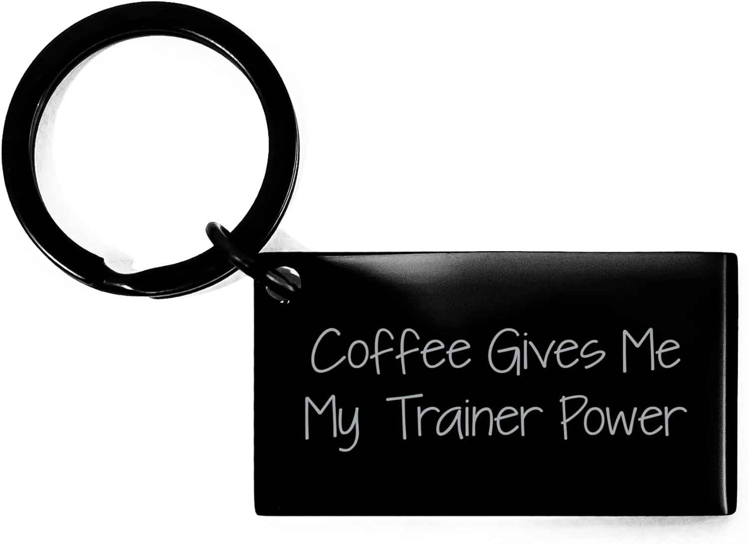 Trainer Power Keychain Gifts for Trainer Lovers, Funny Coffee Quote, Birthday Present for Men or Women from Friends, Coworkers, or Family