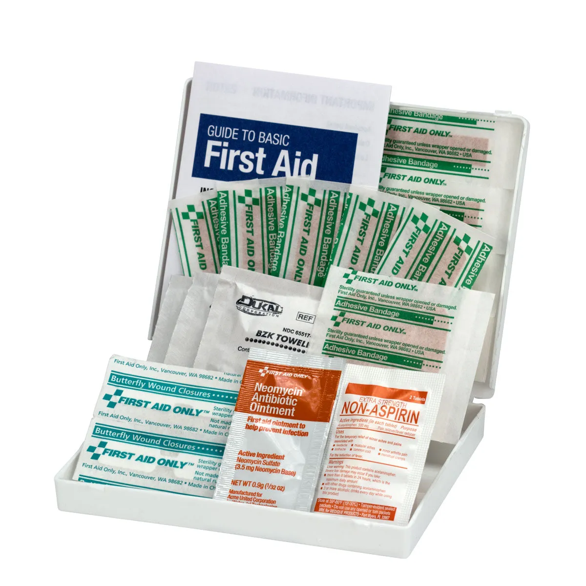 Travel First Aid Kit, 20 Piece, Plastic Case