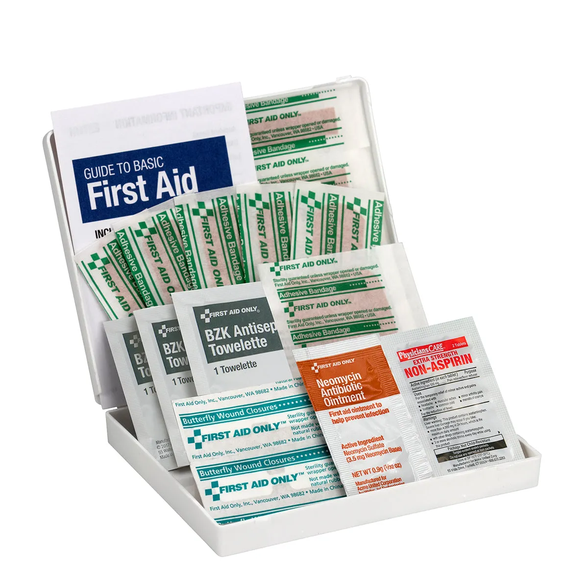 Travel First Aid Kit, 20 Piece, Plastic Case
