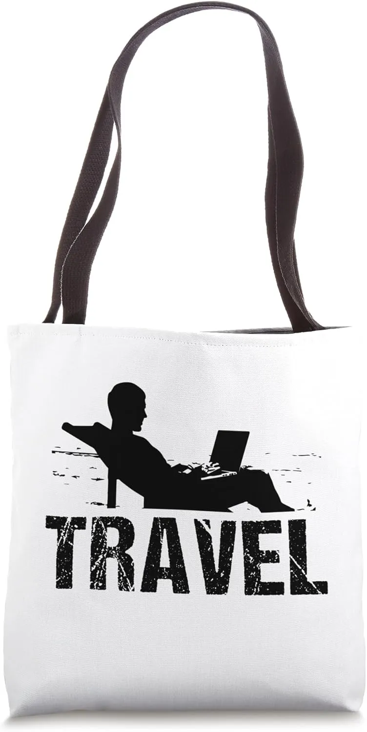 Travel - Funny Travel Digital Nomad Tote Bag