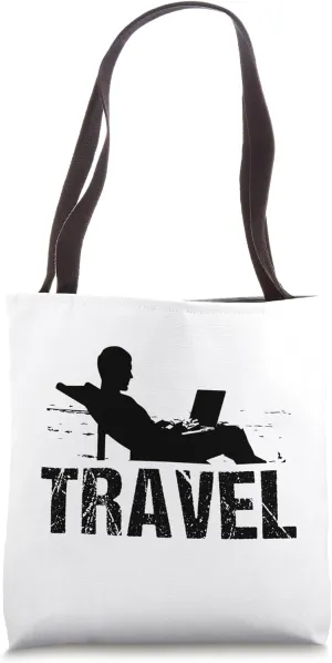 Travel - Funny Travel Digital Nomad Tote Bag