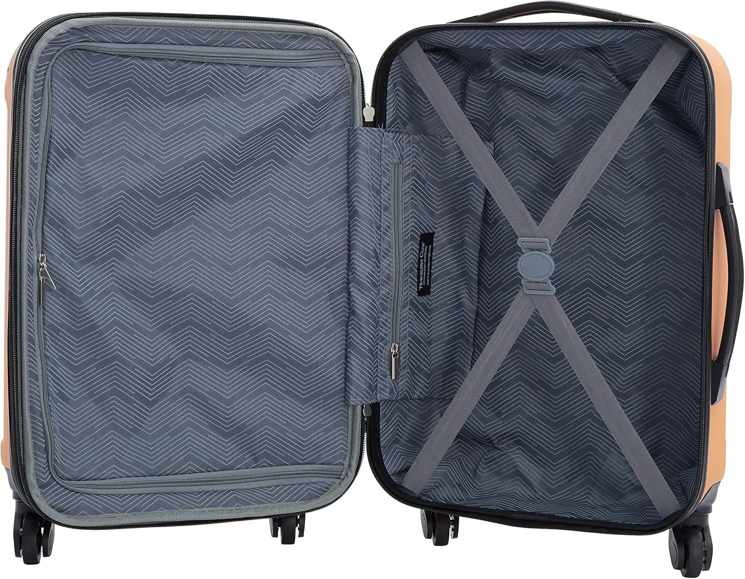 Travelers Club Midtown Hardside Luggage Travel, Butterscotch, 4-Piece Set