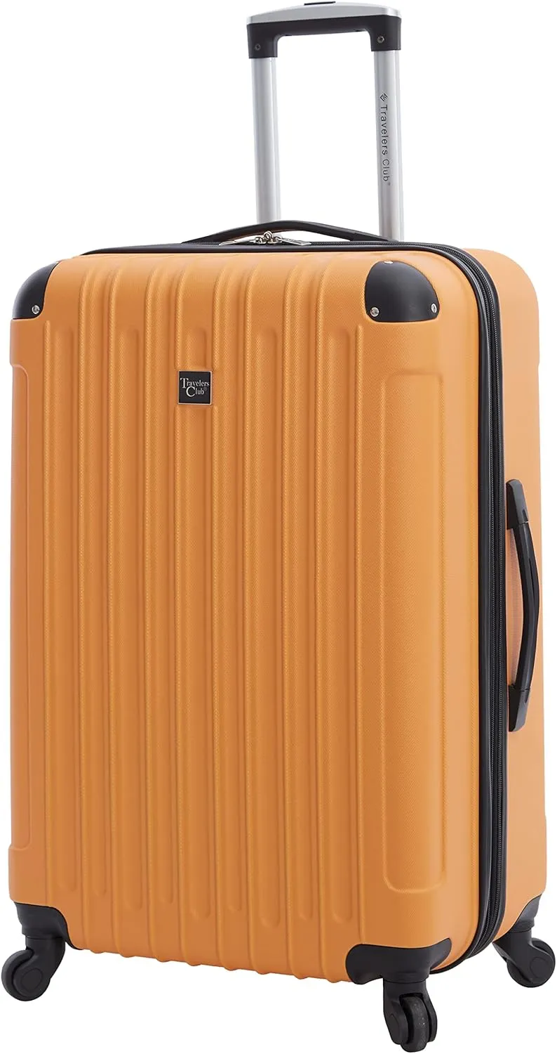 Travelers Club Midtown Hardside Luggage Travel, Butterscotch, 4-Piece Set