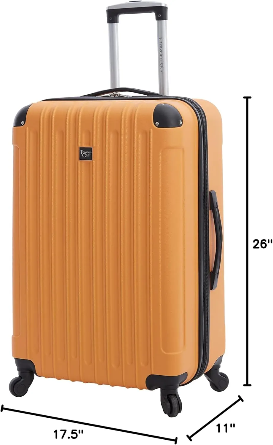 Travelers Club Midtown Hardside Luggage Travel, Butterscotch, 4-Piece Set