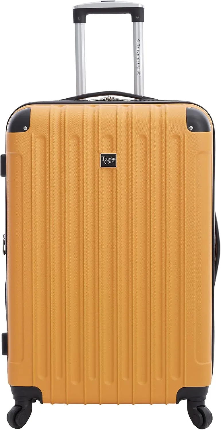 Travelers Club Midtown Hardside Luggage Travel, Butterscotch, 4-Piece Set