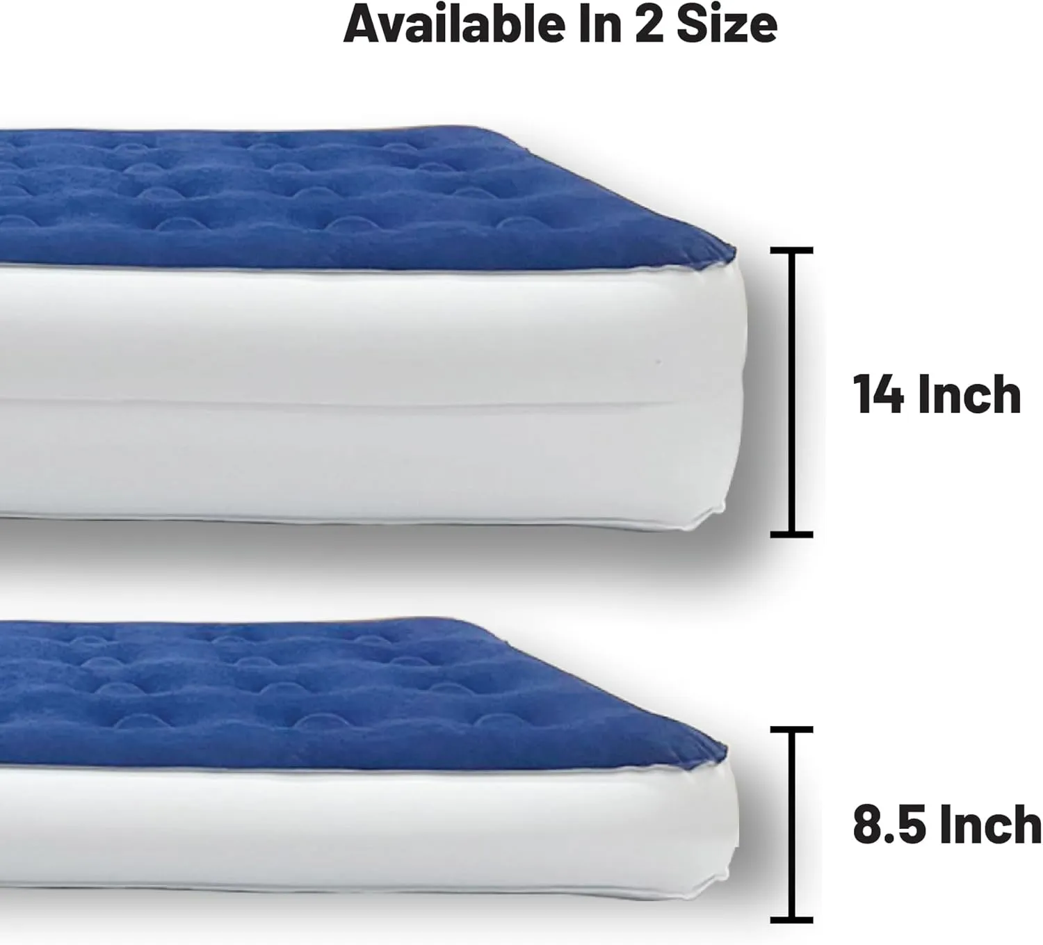 Treaton, 14-Inch Durable Luxury Inflatable Air Mattress with Comfort Coil Technology and High Capacity Pump, Good for Camping, Home and Portable Travel, Twin, Blue