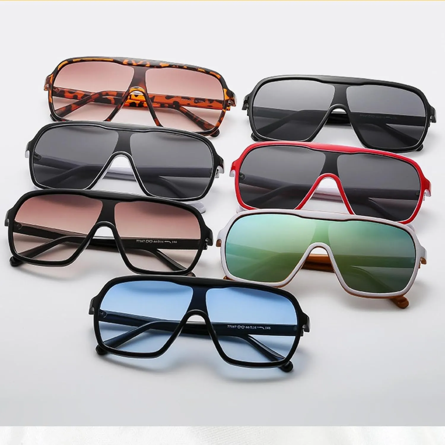Trendy One Piece Sunglasses Men Women Luxury Big Frame Eyewear Outdoor Driving Shade Sunglasses Uv400